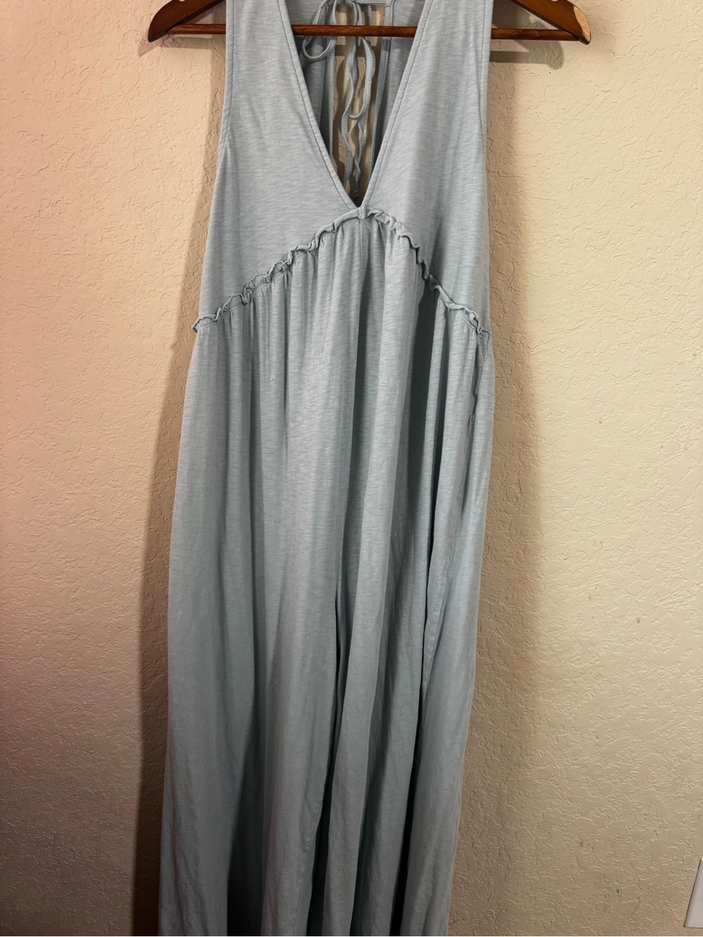 American Eagle Outfitters Pale Blue V-Neck Sleeveless Maxi Dress